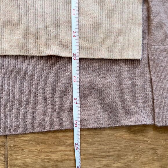 J.Crew Sweater Tunic Size XXS Tan/Brown Colorblock Hi-Lo Hem B6522 - Picture 5 of 8